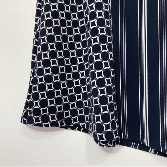 Laura Petites Navy & White Stripe Asymmetric Skirt Size M - Picture 6 of 12